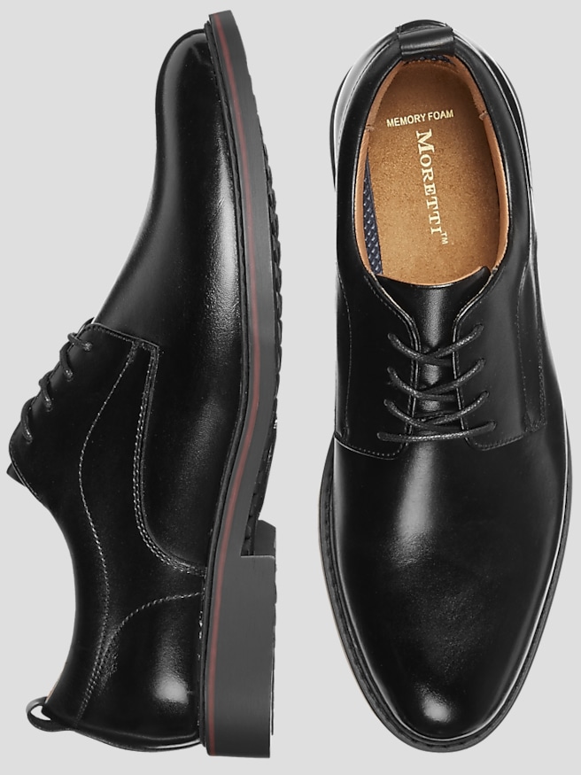 Moretti Men's Macon Plain Toe Leather Oxfords , Black