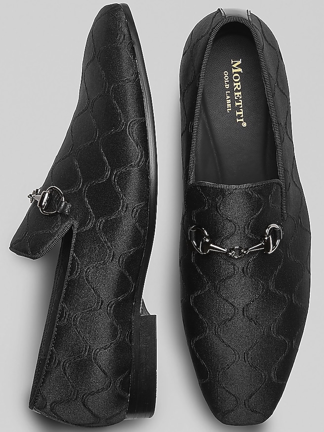 Moretti Men's Ripley Embellished Smoking Loafers , Black