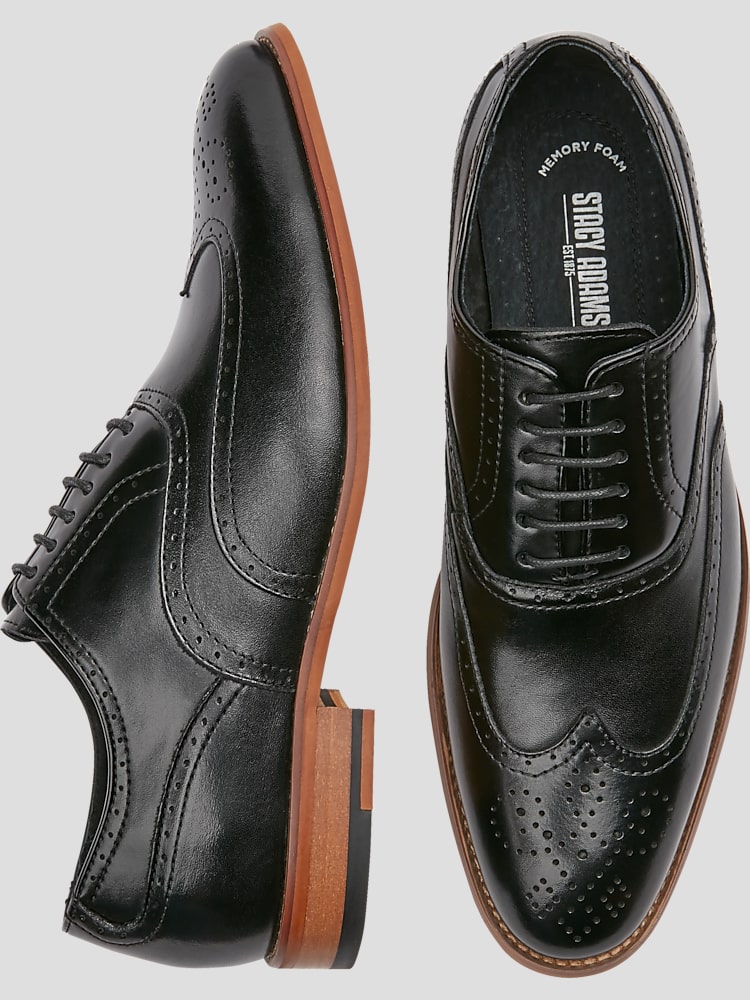Stacy adams black & online white wingtip oxford shoes