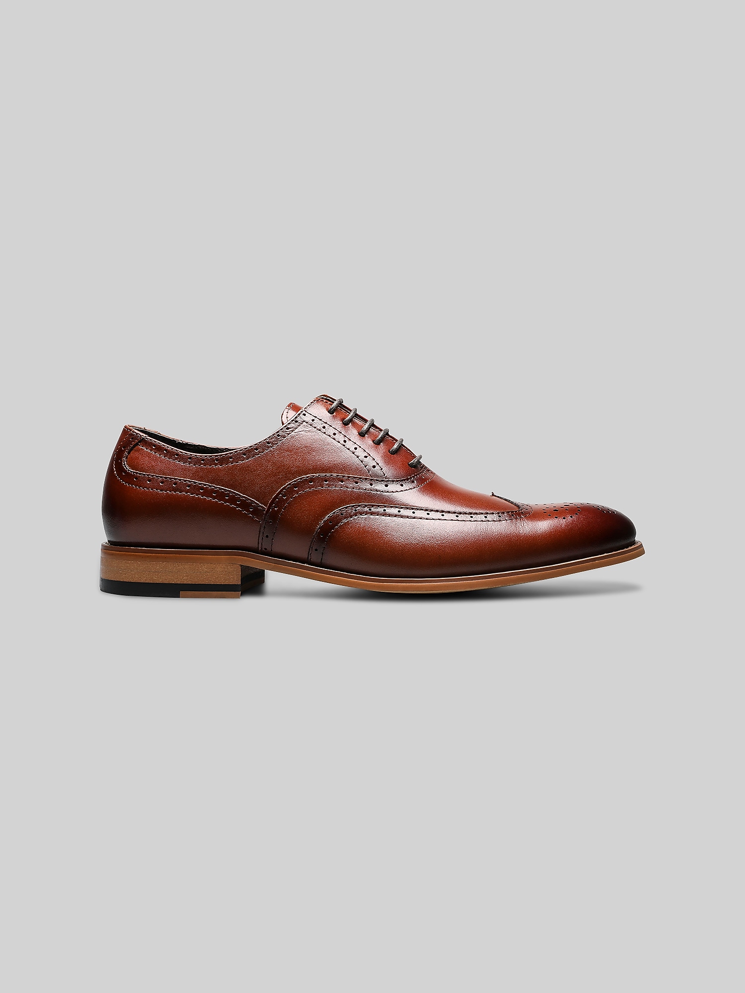 Stacy Adams Dunbar Leather Wingtip Oxfords (Tan, Size: 10)