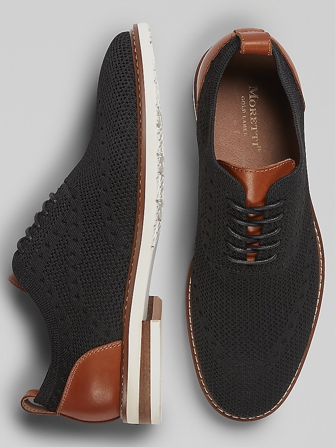 Moretti Men's Ashville Knit Lace-Up Oxfords , Black