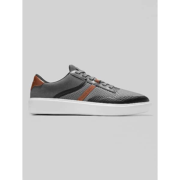 Cole Haan Men's Grand Crosscourt Winner Leather Lace-Up Sneakers Magnet/Ivory - Size: 9 1/2 D-Width TMW417395404
