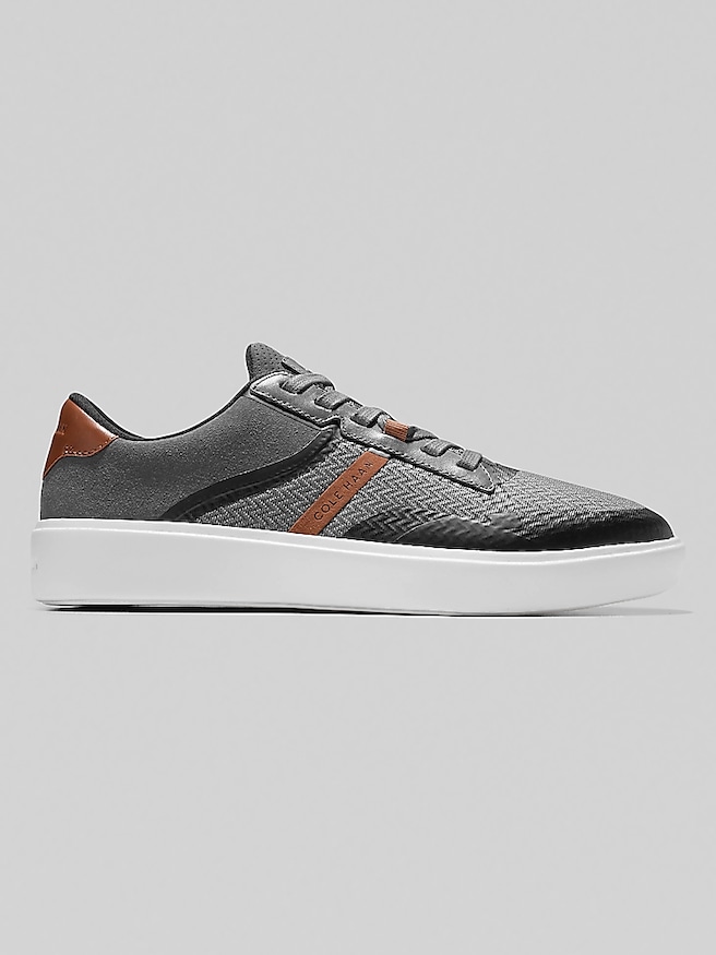 Cole Haan Men's Grand Crosscourt Winner Leather Lace-Up Sneakers , Magnet/Ivory / Gray
