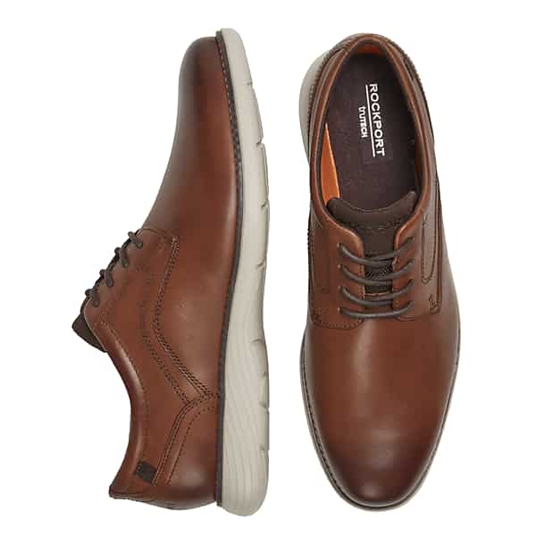 Rockport Men's Garrett Leather Plain Toe Oxfords Cognac - Size: 10.5 WIDE TMW41AU05W05