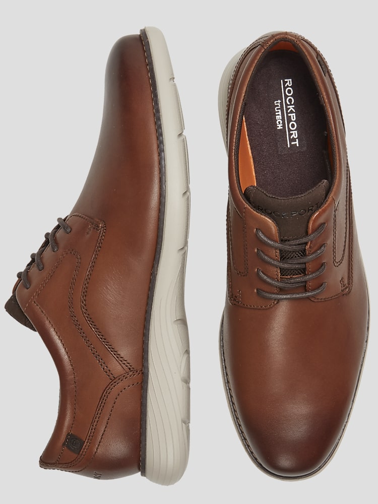 Rockport Garett Plain Toe 10.5 Men s Cognac