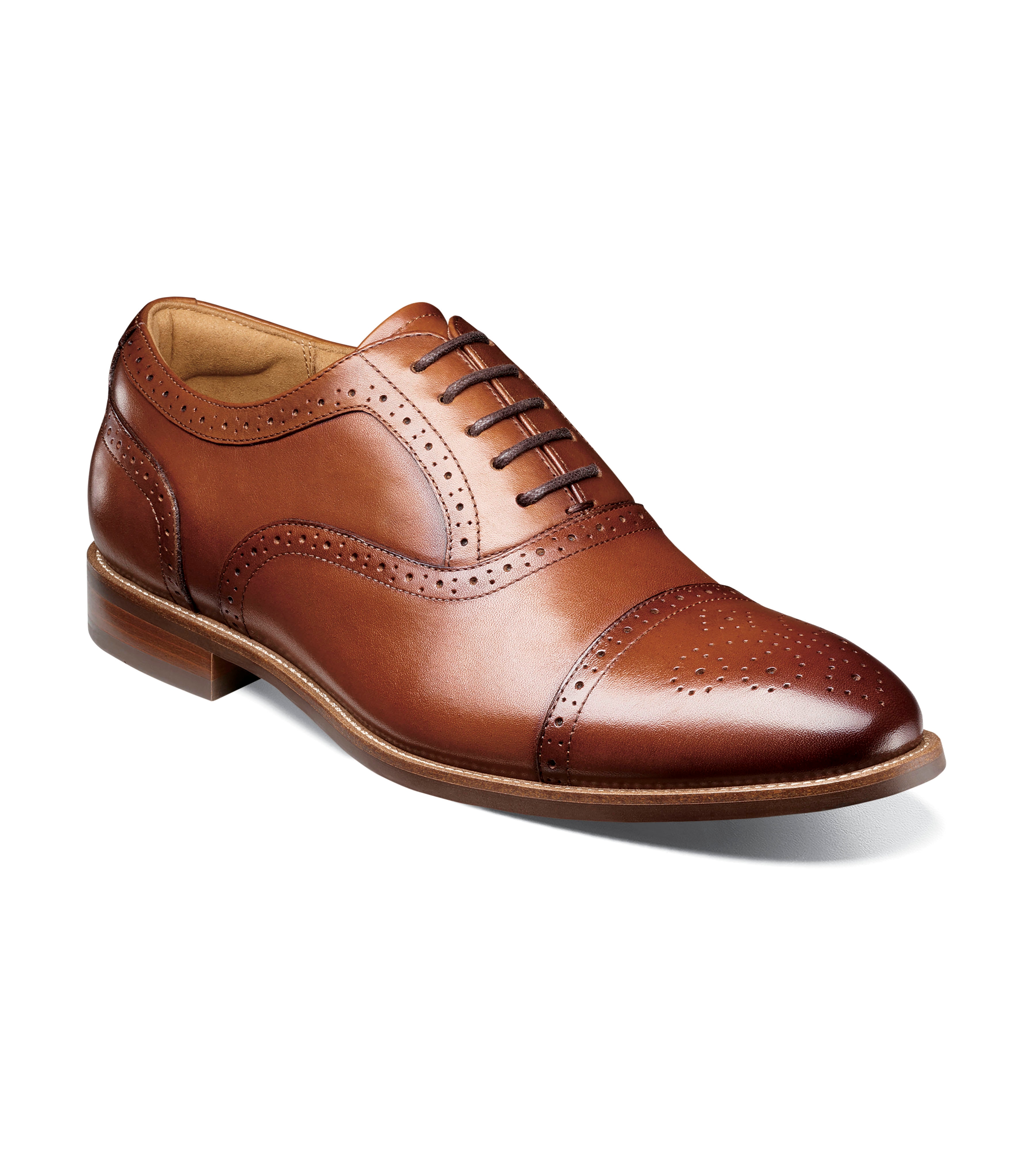 Remi Leather Medallion Cap Toe Oxfords