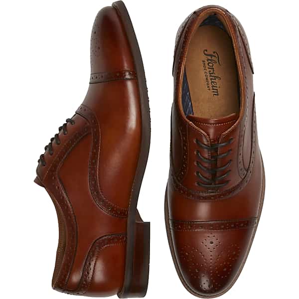Florsheim Men's Remi Leather Medallion Cap Toe Oxfords Cognac - Size: 11 D-Width TMW41BB10405