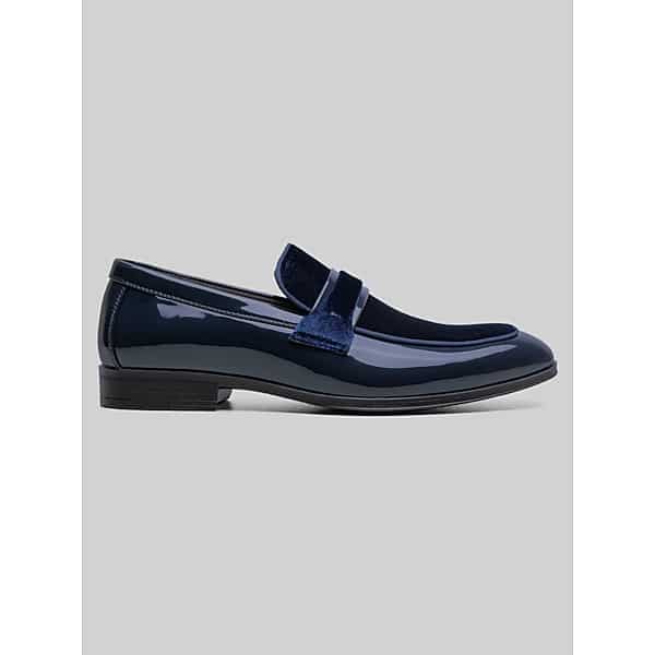 Stacy Adams Men's Spratley Moc Toe Saddle Loafers Navy - Size: 10 D-Width