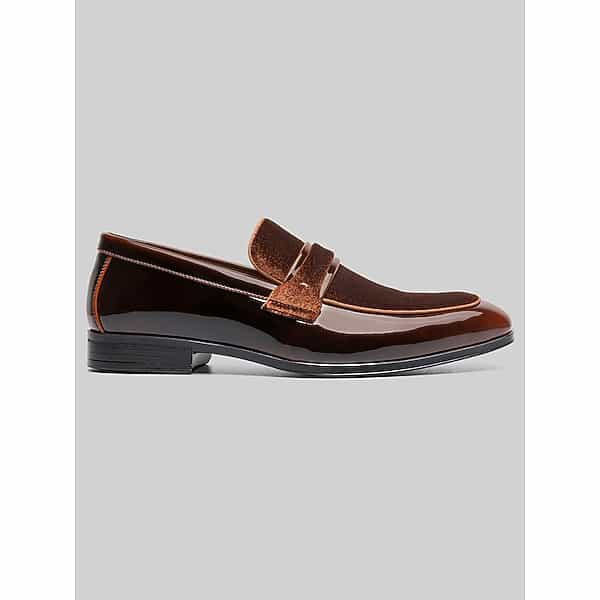 Stacy Adams Men's Spratley Moc Toe Saddle Slip On Loafers Brown - Size: 10 WIDE