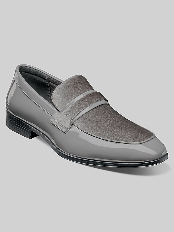 Stacy Adams Spratley Moc Toe Saddle Slip On Loafers, Gray - Image 2 of 7