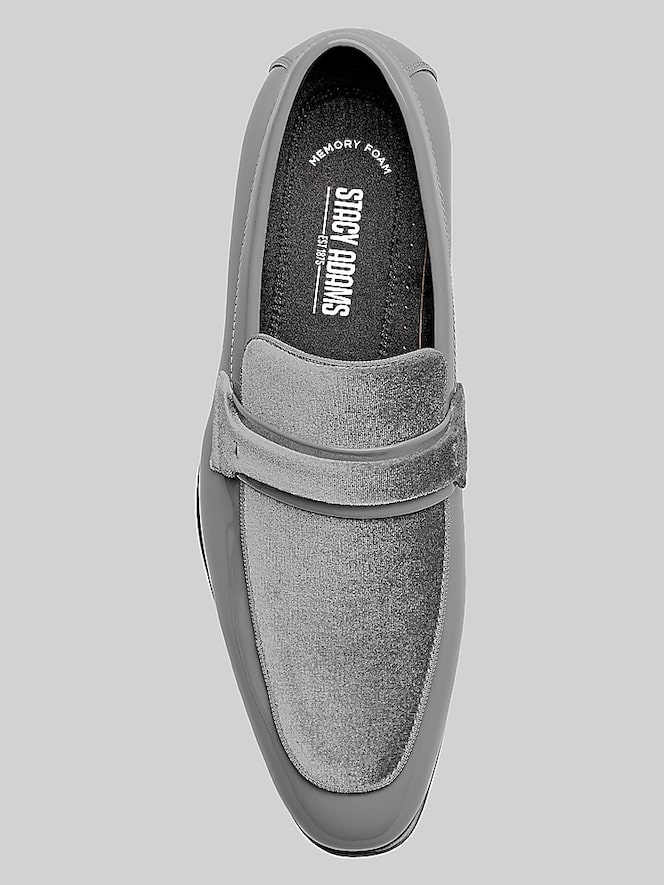 Stacy Adams Spratley Moc Toe Saddle Slip On Loafers, Gray - Image 4 of 7
