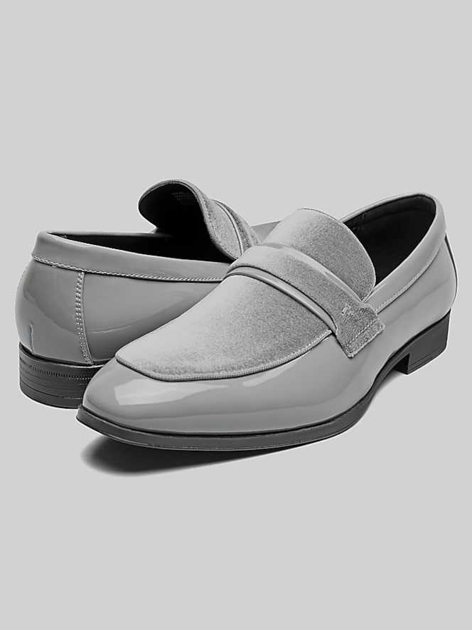 Stacy Adams Spratley Moc Toe Saddle Slip On Loafers, Gray - Image 7 of 7