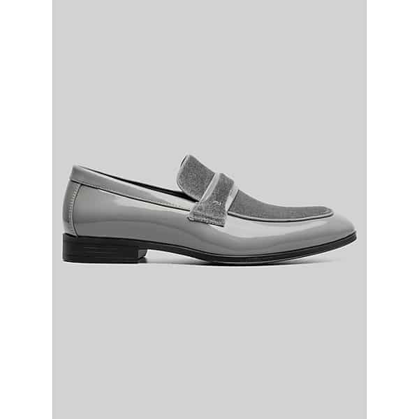 Stacy Adams Men's Spratley Moc Toe Saddle Loafers Gray - Size: 12 D-Width
