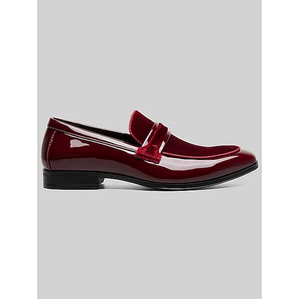 Stacy Adams Men's Spratley Moc Toe Saddle Loafers Burgundy - Size: 12 WIDE TMW41BE12W06