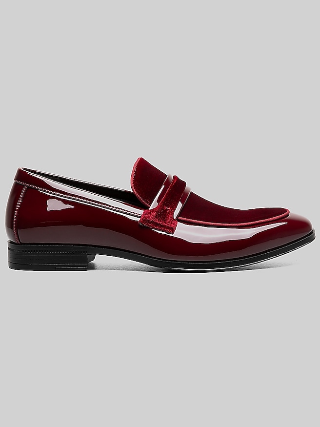 Stacy Adams Men's Spratley Moc Toe Saddle Loafers , Burgundy