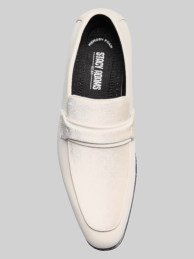 Stacy Adams Spratley Moc Toe Saddle Slip On Loafers, Ivory - Image 4 of 7