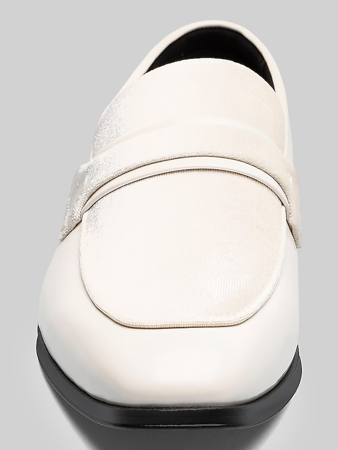 Stacy Adams Spratley Moc Toe Saddle Slip On Loafers, Ivory - Image 6 of 7