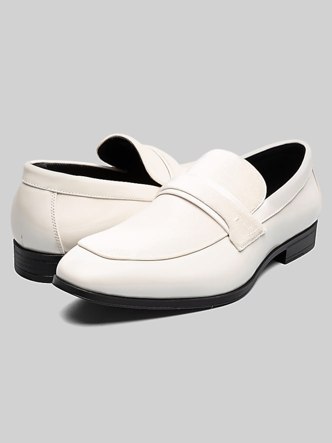 Stacy Adams Spratley Moc Toe Saddle Slip On Loafers, Ivory - Image 7 of 7