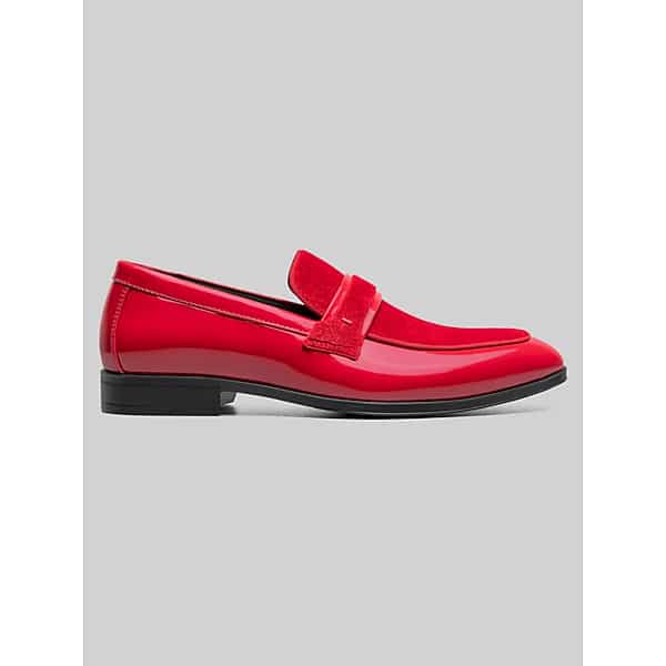 Stacy Adams Men's Spratley Moc Toe Saddle Loafers Red - Size: 8 D-Width