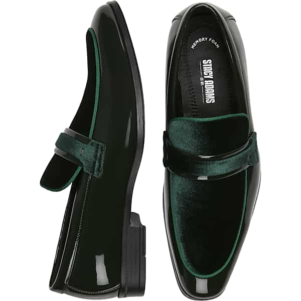 Stacy Adams Men's Spratley Moc Toe Saddle Loafers Green - Size: 12 D-Width TMW41BE20418