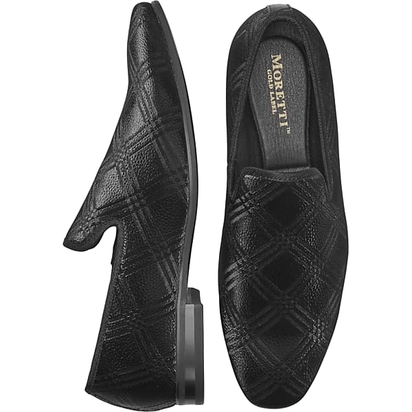 Moretti Men's Ezra Plaid Smoking Shoe Black - Size: 14 D-Width TMW41BT40402