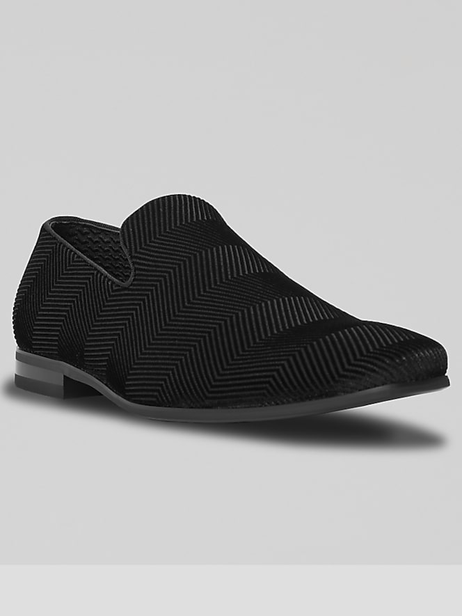 Moretti Silas Velvet Chevron Smoking Shoes