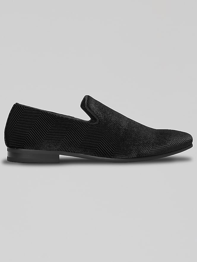 Moretti Silas Velvet Chevron Smoking Shoes