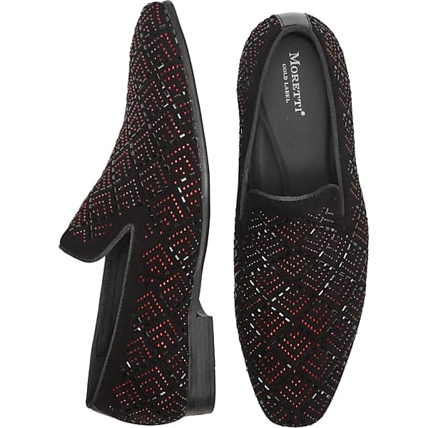 Moretti Men's Shepard Velvet Beaded Smoking Shoes Purple Wine - Size: 14 D-Width TMW41BW40406