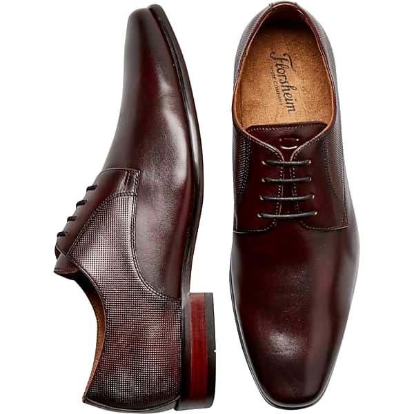 Florsheim Men's Kierland Leather Plain Toe Oxfords Burgundy - Size: 10 D-Width TMW41GL00406