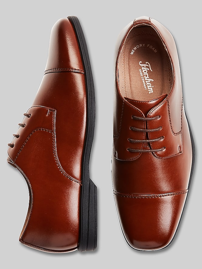 Florsheim Rolan Leather Boys Cap Toe Dress Shoes