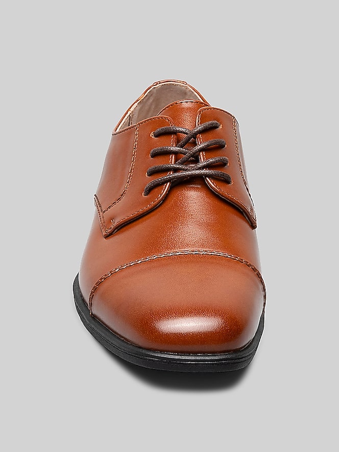 Florsheim Rolan Leather Boys Cap Toe Dress Shoes