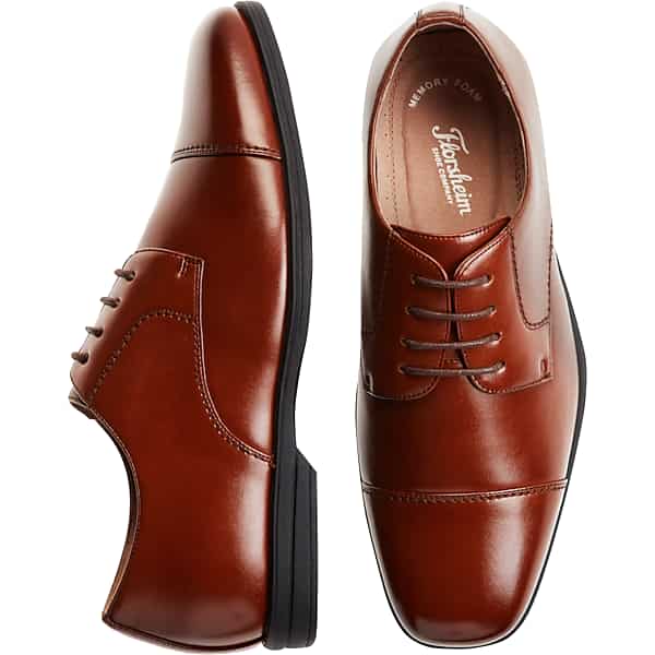Florsheim Rolan Leather Boys Cap Toe Dress Shoes Cognac - Size: Boys 13.5 TMW41HXD5105