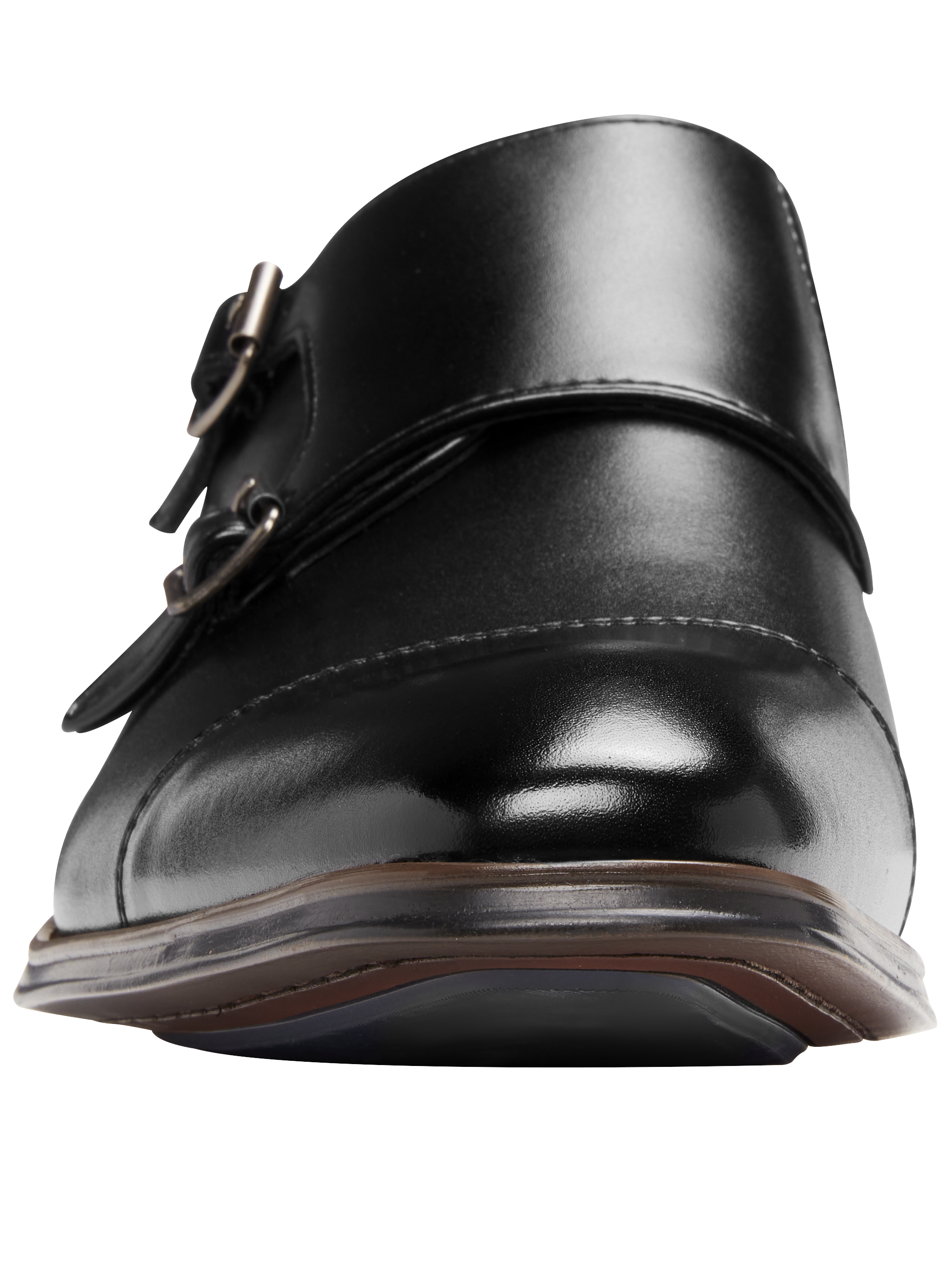 Bayne Leather Cap Toe Double Monk Strap Dress Shoes