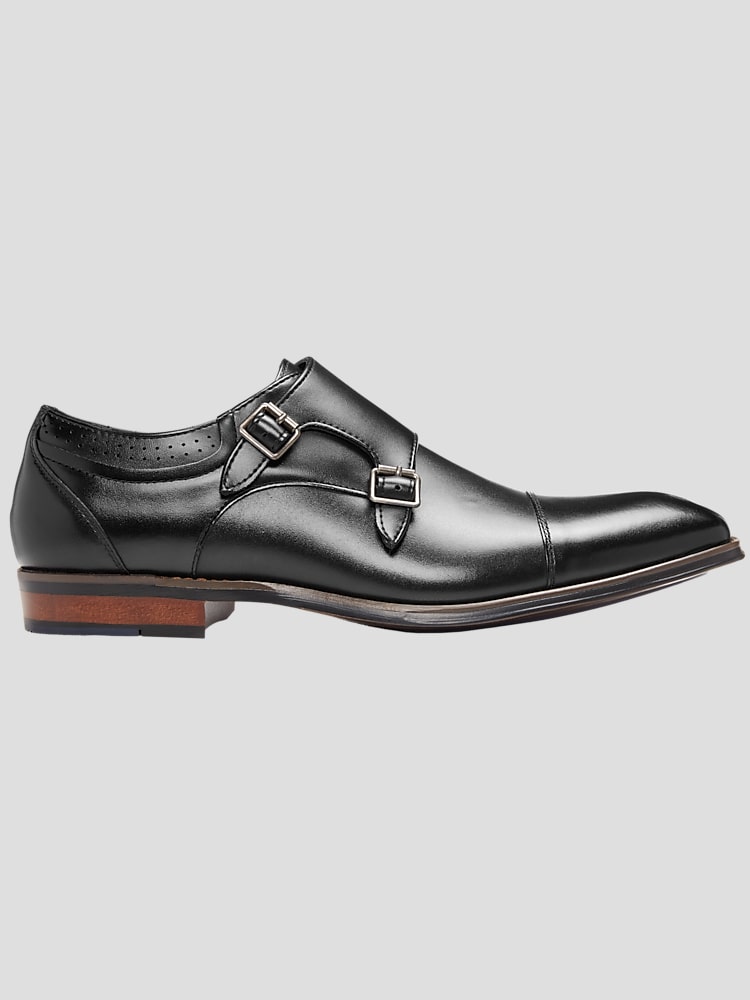 Stacy Adams Bayne Leather Cap Toe Double Monk Strap Dress Stacy Adams Bayne Leather Cap Toe Double Monk Strap Dress