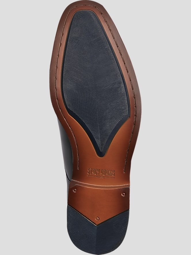 Stacy Adams Bayne Leather Cap Toe Double Monk Strap Dress Shoes