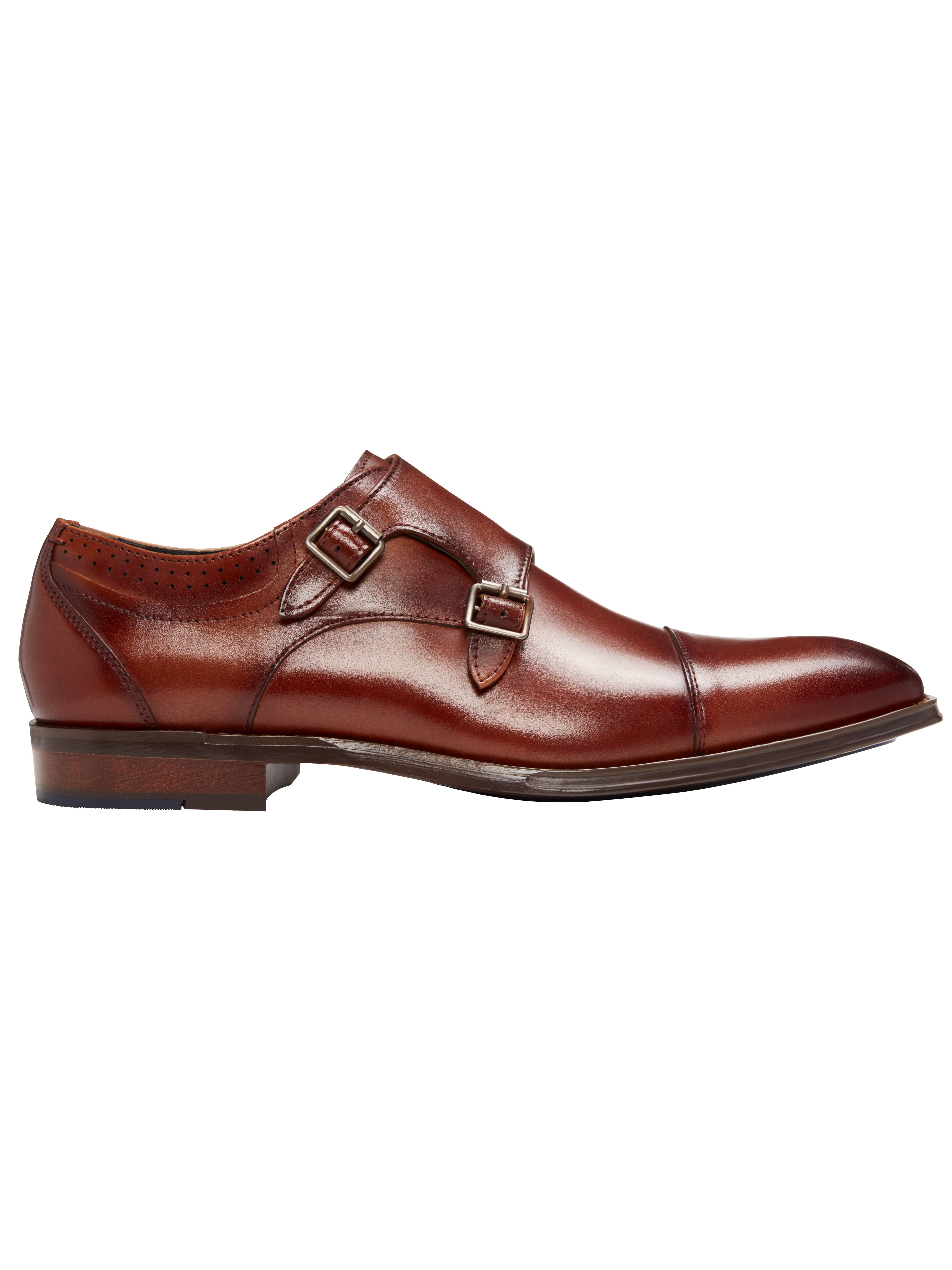 Bayne Leather Cap Toe Double Monk Strap Dress Shoes