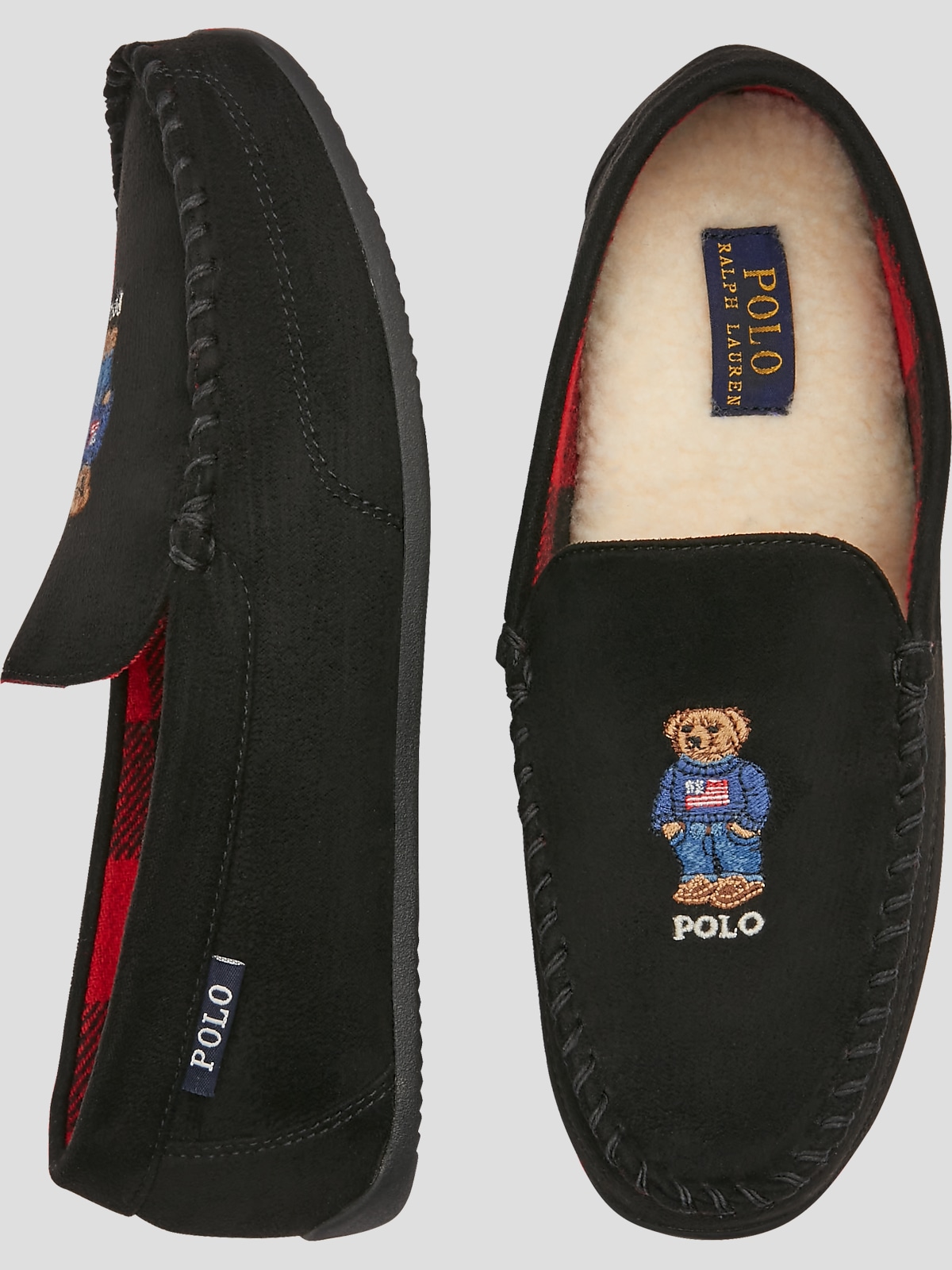 Polo Ralph Lauren Americana Bear Slippers All Sale Men s Wearhouse