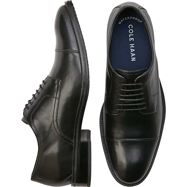 Cole Haan Men's Modern Essentials Leather Waterproof Cap Toe Oxfords Black - Size: 8 D-Width TMW41WU80402