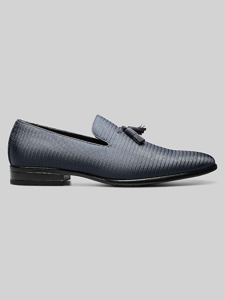 Stacy Adams Tazewell Tasseled Formal Loafers, Navy - Blue - Size: 11 Wide | Dress  Shoes | Men's Wearhouse