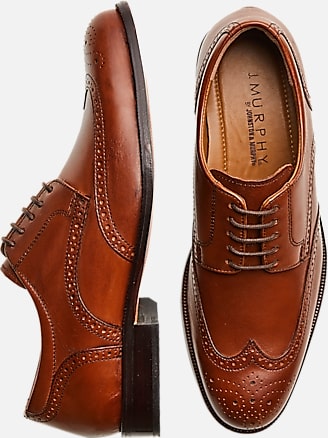 Johnston & Murphy Harmon Lace-Up Wingtip Dress Shoes | All Clearance ...