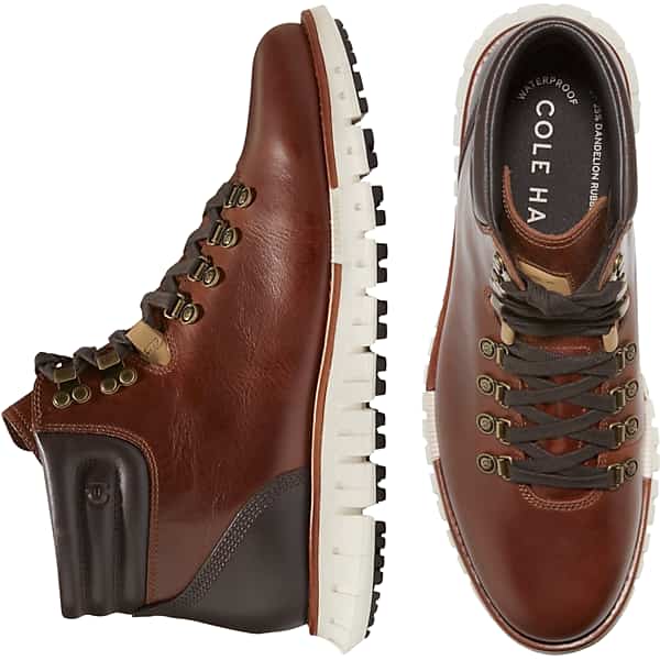 Cole Haan Men's Zerogrand Remastered Leather Waterproof Hiking Boots Tan - Size: 9 1/2 D-Width TMW421L95405