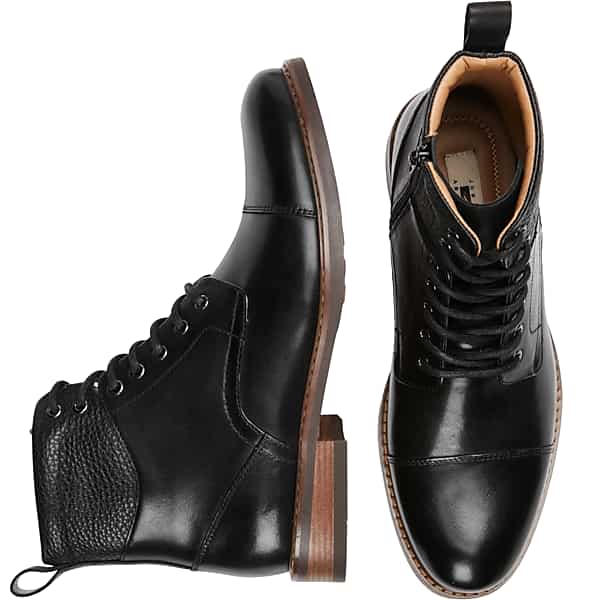 Joseph Abboud Men's Cap Toe Inside Zipper Ankle Boots Black - Size: 8 D-Width TMW423F80402