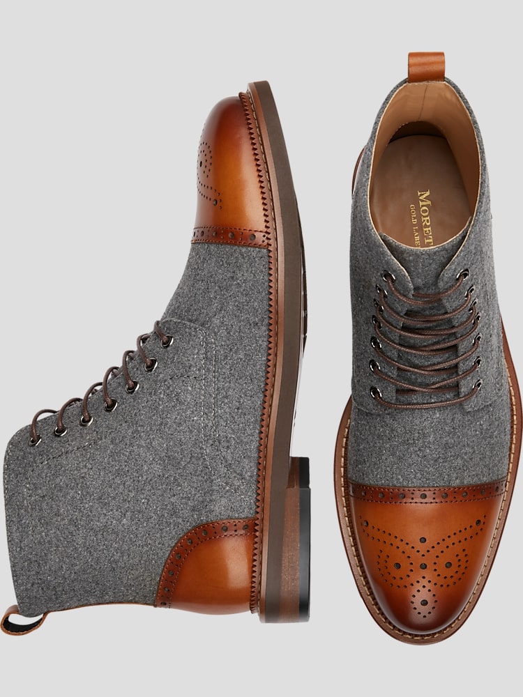 Moretti Stance 7 Eye Wool Leather Cap Toe Boot Casual Shoes Men s Wearhouse