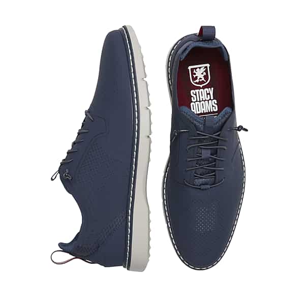 Stacy Adams Men's Synchro Leather Oxford Dress Sneakers Navy - Size: 14 D-Width TMW424J40401