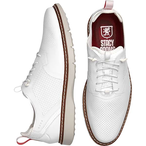 Stacy Adams Men's Synchro Leather Oxford Dress Sneakers White - Size: 12 D-Width
