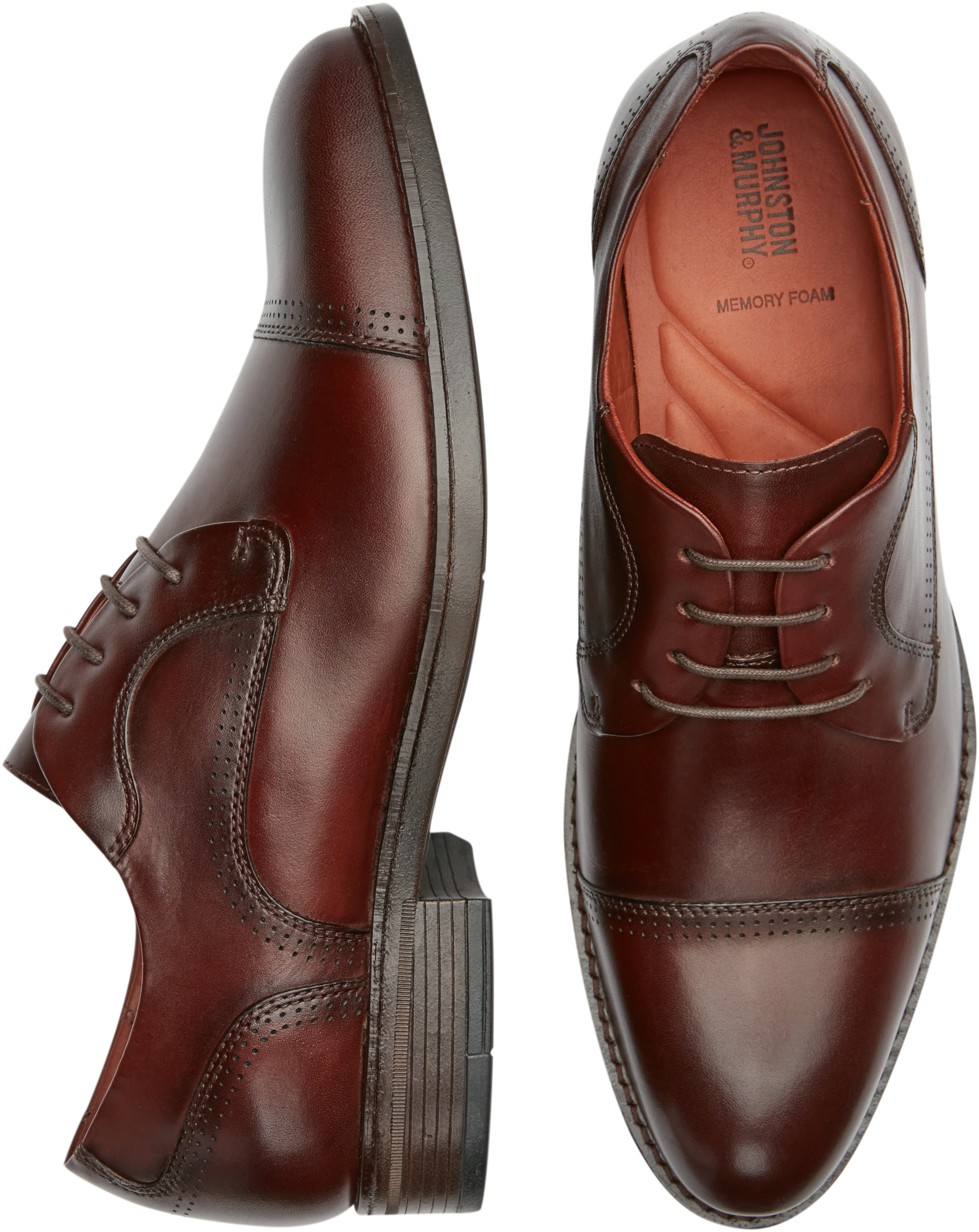 JOHNSTON & MURPHY HAWTHORN CAP TOE LACE UP OXFORD