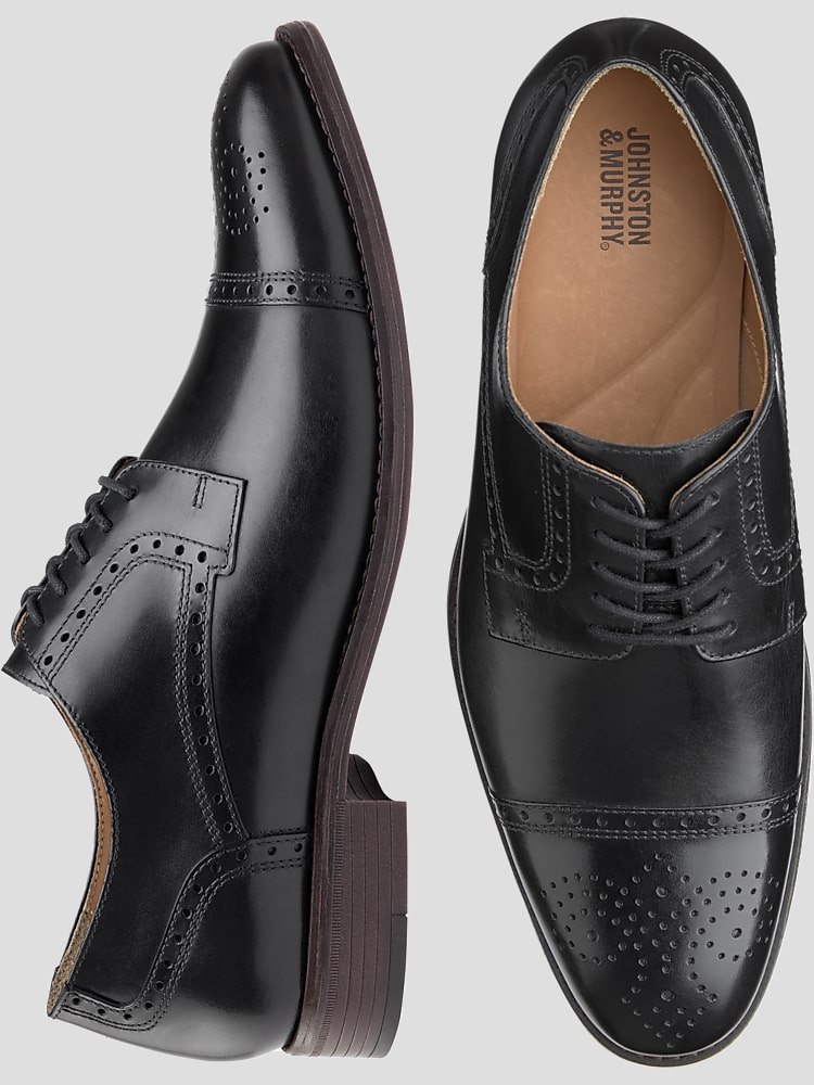 JOHNSTON & MURPHY LEWIS CAP TOE LACE-UP DRESS SHOE