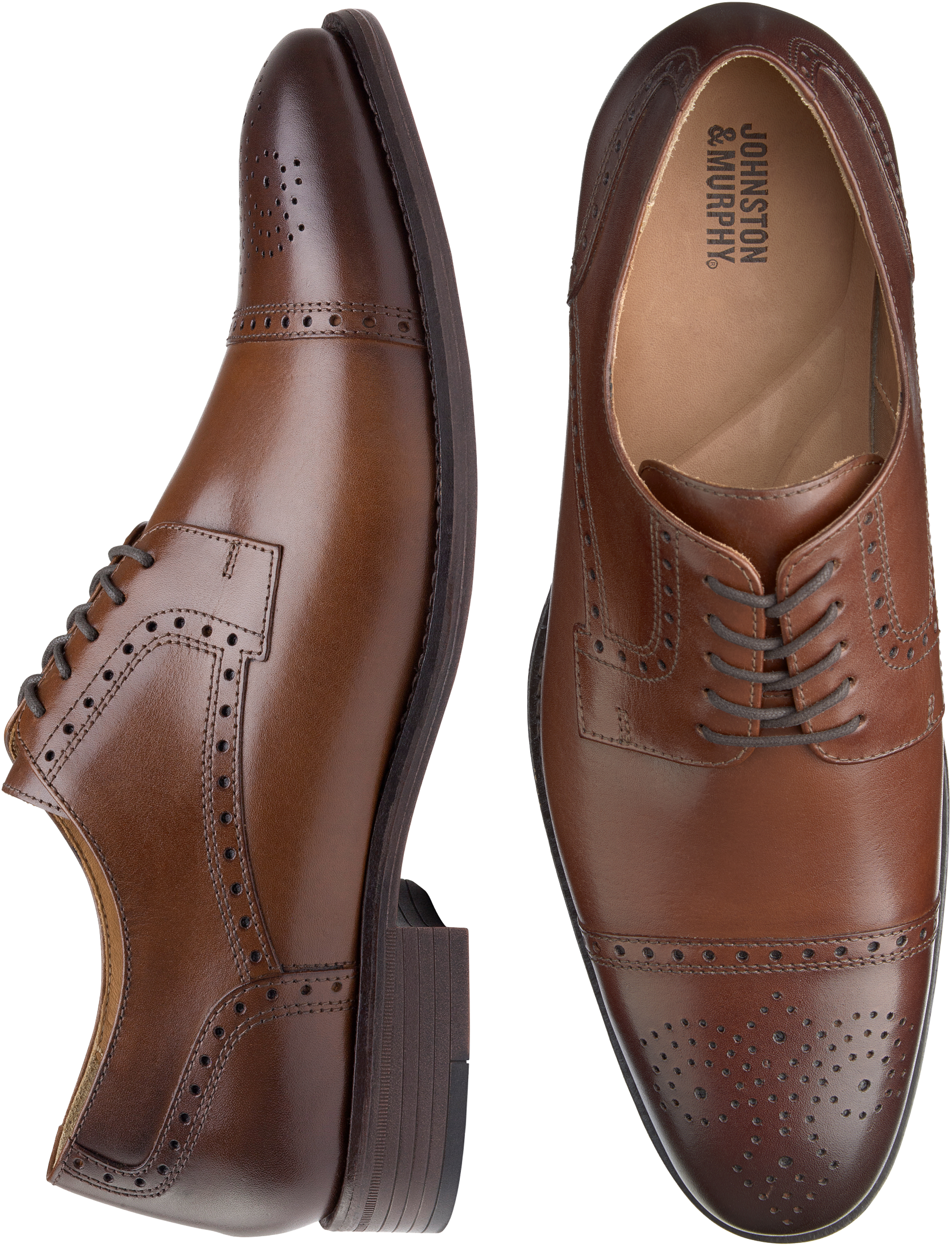 JOHNSTON & MURPHY LEWIS CAP TOE LACE-UP DRESS SHOE