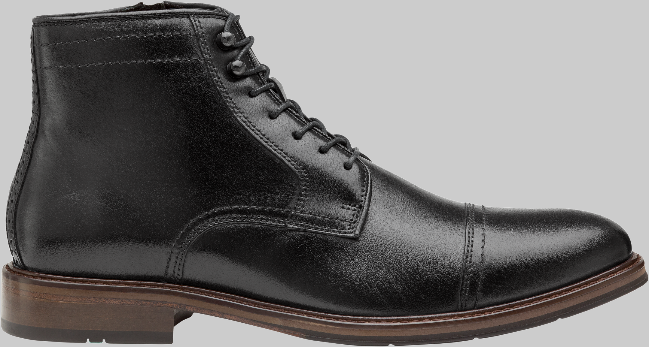 Raleigh Leather Cap Toe Zip-Up Boots