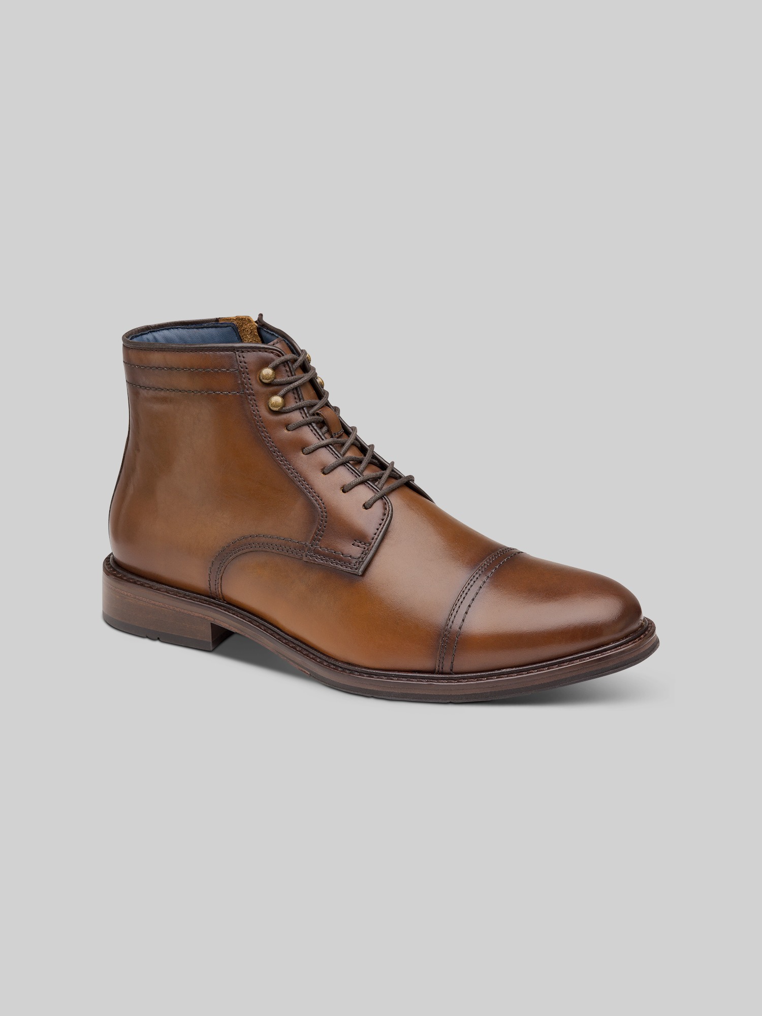 Raleigh Leather Cap Toe Zip-Up Boots